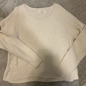 Lucky Brand Women's Beige Crew Neck Sweater